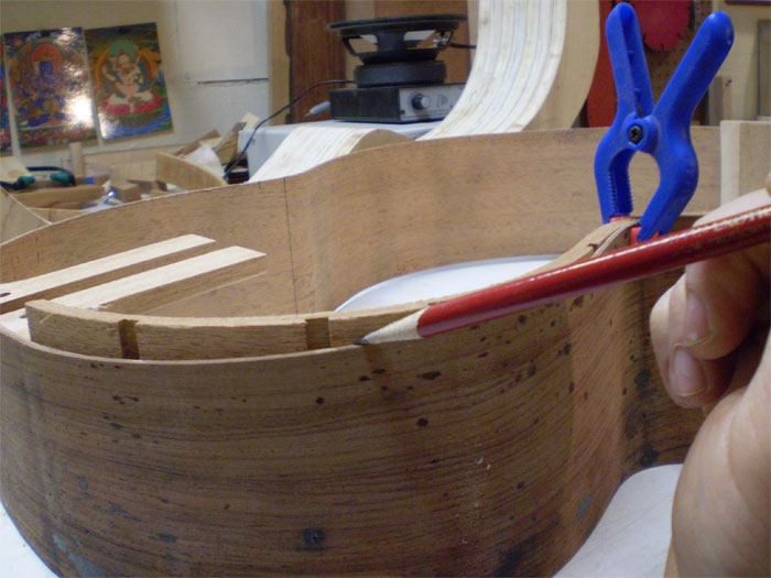 marking taper on linings